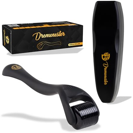 Dremenester Derma Roller for Body, Hair and Sculp, 540 Titanium Microneedle Dermal Skincare, Microneedling Roller for Men and Women with Storage Case