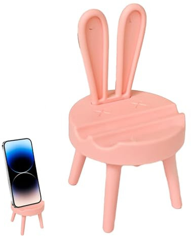 Cute Phone Holder for Desk, Chair Shaped Phone Holder | Portable Smartphone Holder with Rabbit Ears, Desk Chairs for Cellphones, Decoration