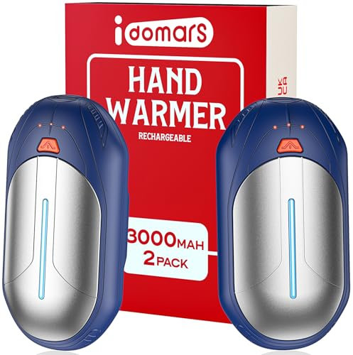 Electrique Chaufferette Main Rechargeable Reutilisable: 2pack Mini Hand warmer Chauffage USB-C 3000mAh Batterie Portable Chauffe Cadeau pour Femme Homme Enfant Chauffante pour Extérieur Camping Chasse