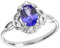 Joyara Weiß 14 Karat Gold Tansanit und Diamant Dreieinigkeit Knot Ring 56 (17.8)