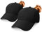 Baseball Cap Damen Kappe Sommer Basecap Pferdeschwanz, Verstellbar Frauen Ponytail Cap Baseballmütze Mesh Atmungsaktiv Sonnenhut Freizeit Kappe mit Zopfloch Outdoor Sports Kreuz Schwarz 2PC