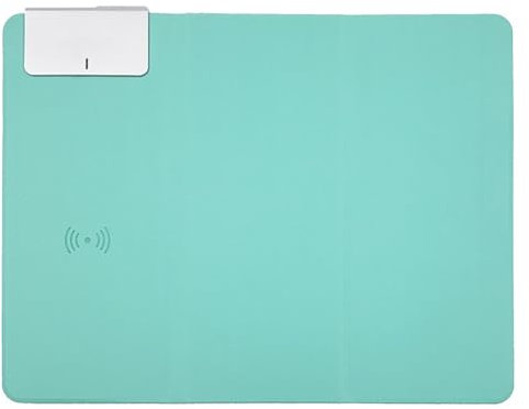 Wireless charging mouse pad-15W fast charging cell phone holder mouse pad-small 10in*8in(Blue)