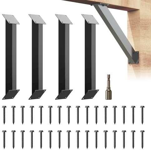 Andorm 4 Pack 45 Degree Angle Support Bracket, 45 Corner Angle Brace Heavy Duty for Wood Beam Pergola Brackets