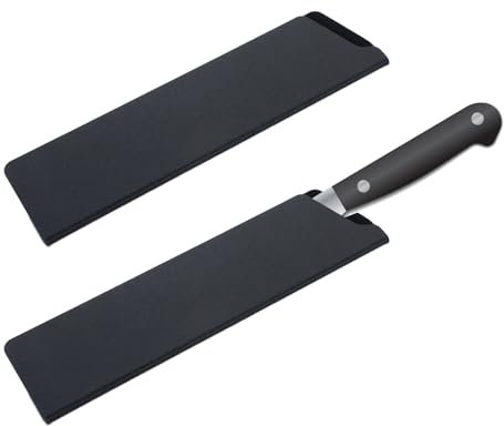 TIESOME 2 Stück Knives Messerschutz, 22x5.5 cm Kochmesser Schutzhülle, ABS Messerscheide mit Filz Innenfutter, Messertasche für Kochmesser, Schwarz
