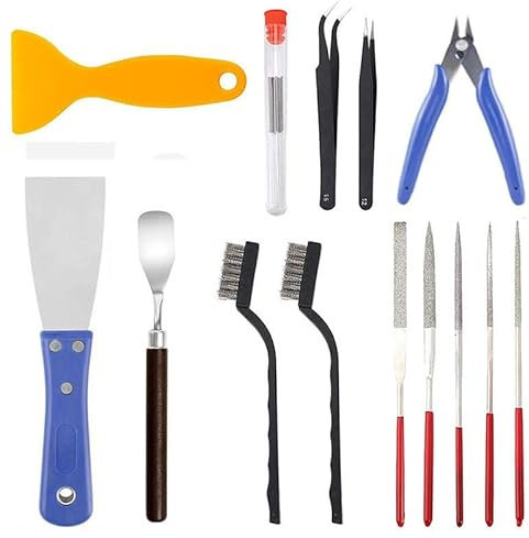 23PCS 3D Printer Tool Kit, 3D Printer Accessories, Includes Nozzle Cleaning Kit, Putty Knife, Wire Brush, Scraper Knife, Tweezers & Tongs, Printer Accessories for Effective Maintenance & Cleaning