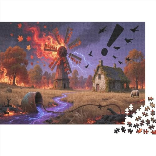 Windmill Jigsaw Puzzles for Adults Windmills And Farmhouses Puzzle Game 1000 Jigsaws Brain Challenge for Adults Gifts 1000pcs (75x50cm)