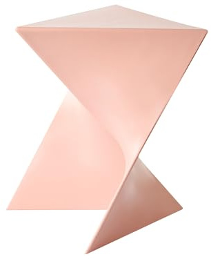 Plastic Accent Side Table Tringular End Table Pastel Pink Pecos