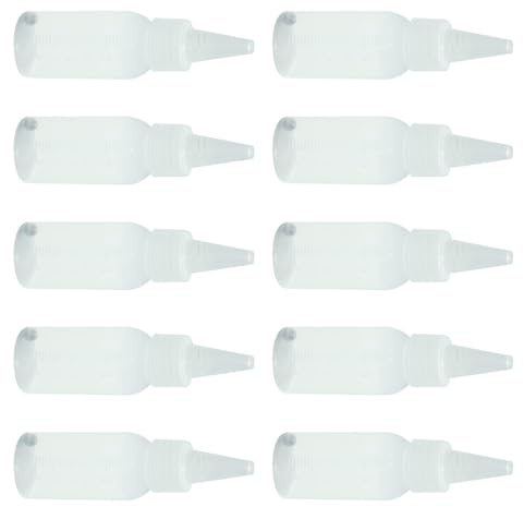 Enwye 10 Pack 30ml PP Paint Mixing Bottles with Stainless Steel Ball and Scale Airbrush Sealed Storage Container for Water/Oil Paint