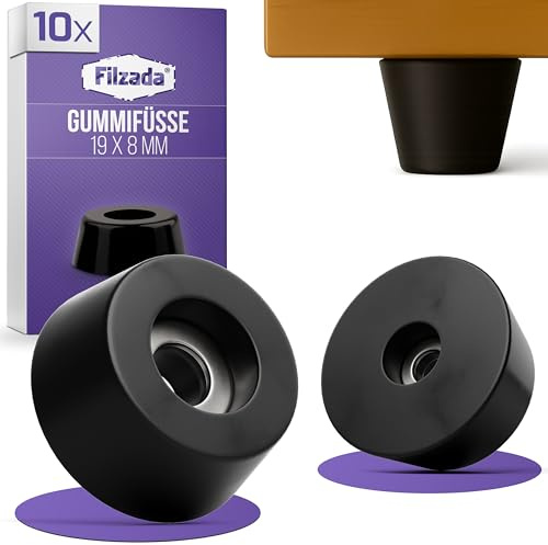 Filzada® 10x Gummipuffer 19x8mm Schraubbar - Anschlagpuffer Gummifüße