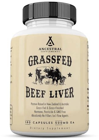 Weiderind-Nebennieren, Beef Liver Supplement, Leberkapseln, Grass Fed, 180 Kapseln