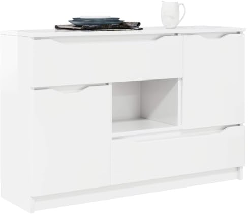 vidaXL Sideboard Hochglanz Weiß 100 x 30 x 65,6 Holzwerkstoff