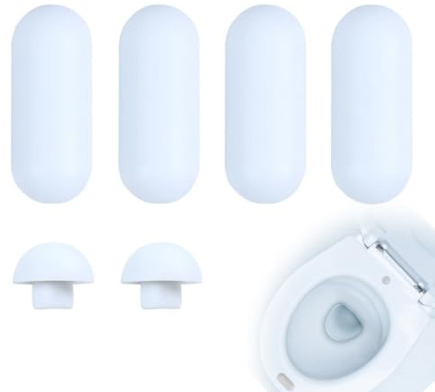 WUYJI WC-Sitze,6-teiliges WC-Sitzpuffer-Set, kompatibel mit allen Standardmodellen, geeignet für Zuhause, Büro, Hotel etc. (Weiß)