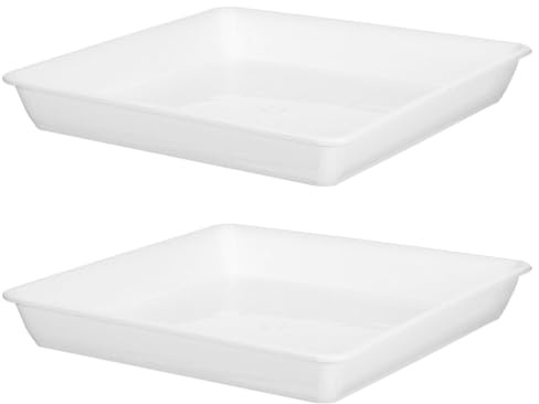Artibetter Platos para Macetas Cuadrados de Plástico Grueso 35 CM para Suculentas y Bonsáis Base para Drenaje de Agua en Exteriores y Balcones Paquete de 2 Piezas