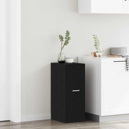 Goyphonic Apothekerschrank Schwarze Eiche 30x41x77,5 cm, Holzwerkstoff Küchenschrank mit 2 Schubladen, Modernes Design für Wohnzimmer und Büro, Vielseitiges Aufbewahrungsmöbel