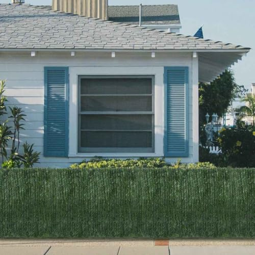 Runheo Kunstrasen-Sichtschutz Grün aus PVC 1x5 m mit Bändern Sichtschutz für Garten Terrasse Balkon als Deko und Schutz vor Sonne und Wind
