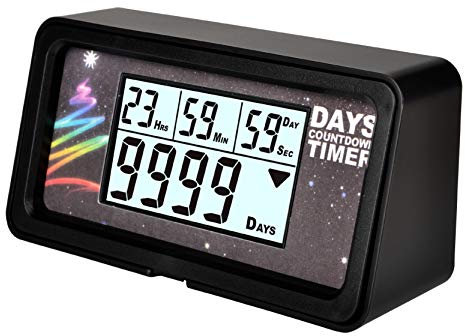 NInE-ROnG Jayron Backlight Digital 9.999 Tage Countdown-Timer Großes LCD-Display Countdown für den Ruhestand Hochzeitsurlaub Weihnachtsveranstaltung Klassenzimmer Kreuzfahrt