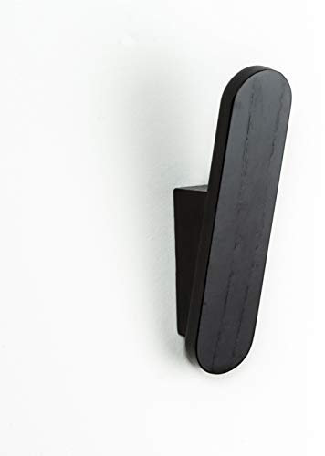 tallo single wooden wall hooks, made from responsibly-sourced timber, Black