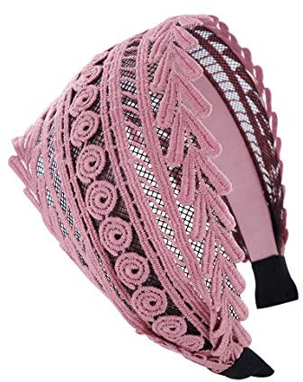 axy HR15A Vintage Breite Haarreif Serie 15A Hair Band -Wunderschön Stirnband (Pink)