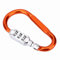 MAGT Karabinerhaken Zahlenschloss, Reisetasche Karabiner Vorhängeschloss Gepäcksicherung 3 Stellig Zahlenschloss für Außenbereich (Orange)