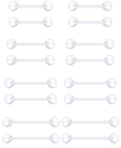 Crdifu 1,6mm Zungenpiercing Brustwarzenpiercing Set Chirurgenstahl Nippel Zunge Piercings