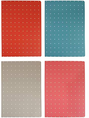 Emartbuy Punkte Softcover Heft Tagebuch Notizbuch B5 Größe (64 Seiten) - 4 Stück