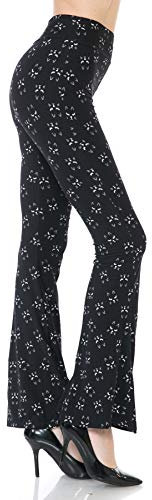 Leggings Depot Damen Ultra Soft Popular Printed Stylish Palazzo Pants BAT3, Katze mit langem Wimpern, Groß