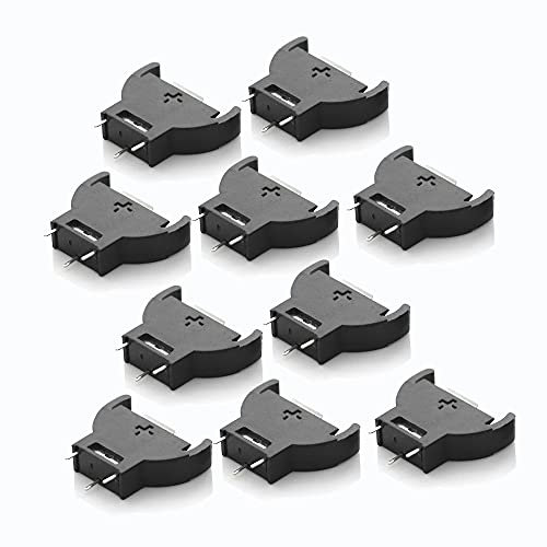 rgzhihuifz CR2032 - Porta batteria a bottone a bottone, CR2032, con cavo di montaggio a saldare a 3 pin