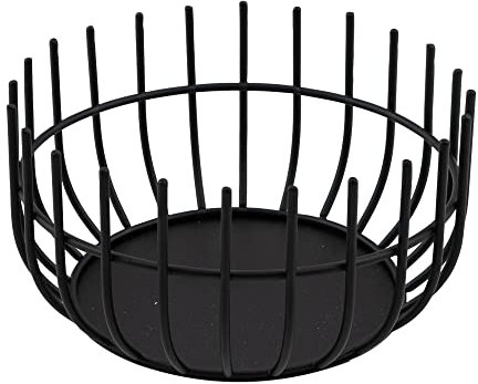 Point-Virgule Wire Obstkorb aus metall, skandinavische wohnungs deko drahtkorb, Schwarz, 20cm