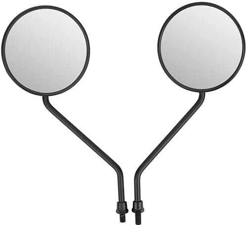 Motorrad Rückspiegel, Universal Retro runde Seitenspiegel Motorrad Lenkerspiegel 2Pcs (10mm)