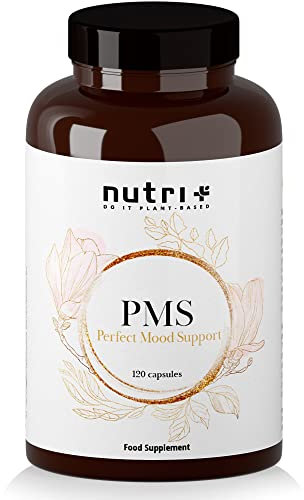 PMS Kapseln mit Mönchspfeffer - hochdosiert + vegan - Nahrungsergänzung für Frauen vor der Menstruation - Vitamin B6 Complex für den Hormonhaushalt - mit Johanniskraut
