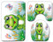 100 yeah Set mit 3 niedlichen Frosch-Badvorlegern aus Flanell (Badvorleger und WC-Vorleger + WC-Deckelbezug)