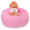 ALLSOPETS Beruhigendes Hundebett für Kleine und Mittelgroße Hunde Waschbares Donut-Katzenbett mit Rutschfester Unterseite Weiches Rundes Plüsch-Hundebett (Leuchtend Rosa, 50cm)