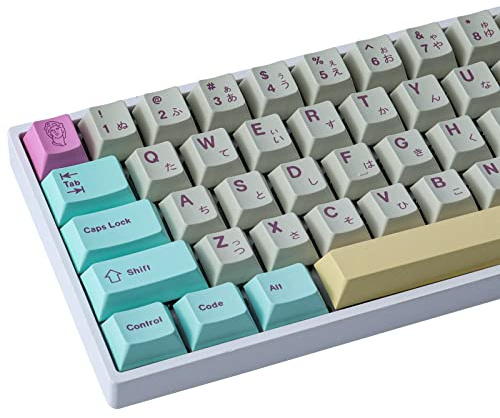JakeTsai 166 Tasten Cherry Profile PBT DYE-SUB Keycaps Simuliertes Traum-ASIN/ISO-Layout für Cherry MX Switch Mechanische Gaming-Tastatur