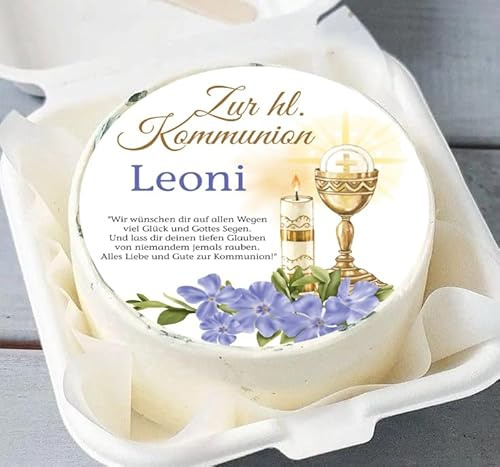 Tortenbild Muffin Aufleger Kelch und Kerze - Kommunion, Konfirmation oder Firmung (Fondantpapier, Dekorpapier Plus oder Oblate - Geschnitten)