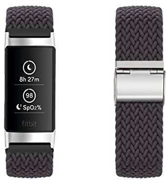 Dehnbarer Wristband für Fitbit Charge 3/Charge 4 Armband, Geflochtenes Nylon Stoff Solo Loop Band für Damen Herren, Verstellbares Ersatzarmband Kompatibel mit Fitbit Charge 3/Charge 4 (13)