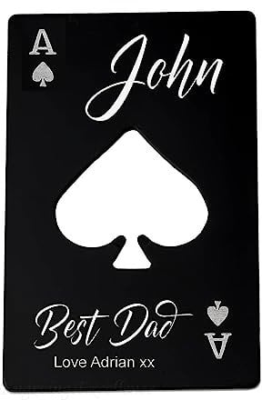 Personalised Ace of Spades Bottle Opener - Beer Opener - Engraved Gift, Father's Day, Groomsman, Usher, Bar Acessories, Bartender Gift