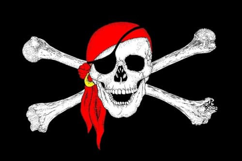 Drapeau Pirate 150x90 cm Drapeau Bateau Pirate en polyester doux et résistant.