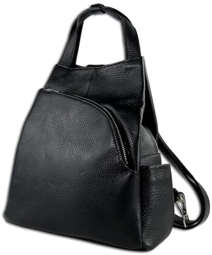 Toscanto Damen Cityrucksack Leder Tasche schwarz OTT613RS Leder Cityrucksack