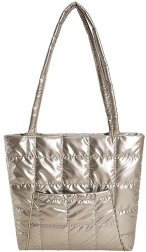 LEDAOU Pufferbag Damen Umhngetasche Tote Bag Gro Schultertasche Handtasche fr College, Schule, Arbeit, Reisen