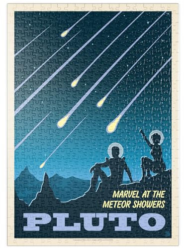 MyPuzzle Pluto: Meteoritenschauer, Vintage Poster - Premium 500 Teile Puzzle - MyPuzzle Sonderkollektion von Anderson Design Group