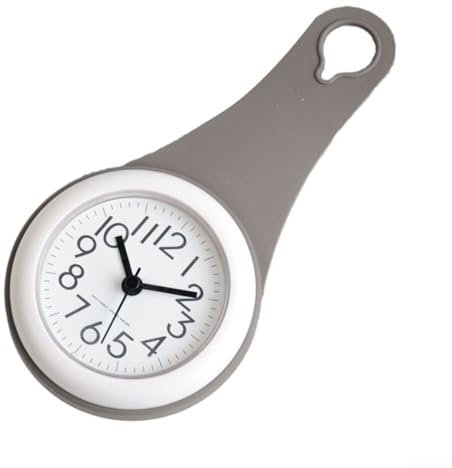 Orologio da Parete Silenzioso, Digitale da Cucina e Bagno, Impermeabile, Piccolo Con Ventosa - Decorazione per la Casa (Grigio)
