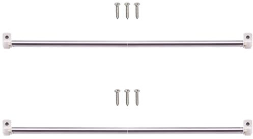 YYST Typ A 40,6 cm bis 100,3 cm schwenkbare Endvorreiberstange für obere und untere Türen und Seitenlichter, Fenster, Gardinenstange, Vorhangstange, Petite Café, Standlichtstangen, mit Schrauben, Weiß