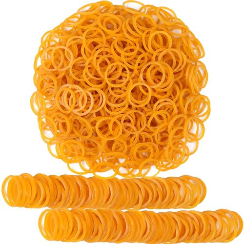 Foshine Rubber Bands, 1300 Count Yellow, 1.2inch Inside Diameter 0.63in Rubber, Strong Elasticity and Stretch, for Office and Home Supplies