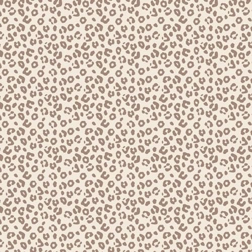 Die Stofftante Baumwolljersey | verschiedene Designs | Ökotex | ab 50 cm | Meterware | für Baby- und Kinderkleidung (Leopard, beige)