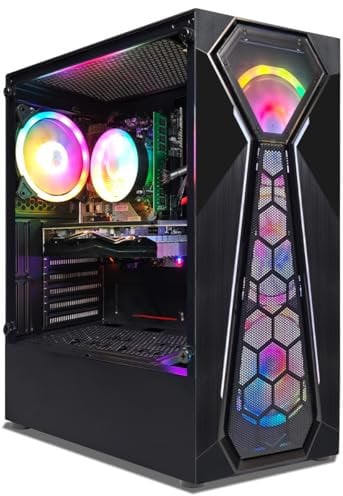 STGsivir Gaming Computer Desktop, Gaming PC Tower, Intel Core i5 9400F 2.9-4.1GHz, RX 580 16G, 16GB DDR4 RAM, 512GB SSD, 600M WiFi, BT 5.0, Black RGB Gaming Case, Windows 11