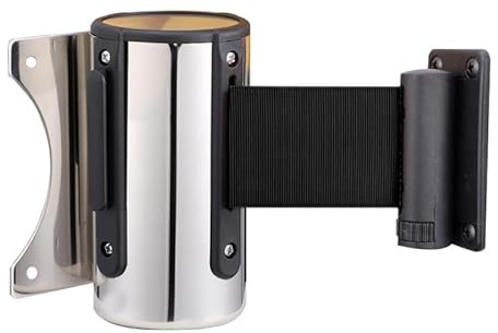 PINNERS Ausziehbares Wandband (5 Meter), Trennband, Wandbandhalterung, einziehbares Wandband, ausziehbare Wandbarriere, 5 m langes Sicherheitsband