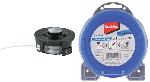 Bobine de Fil de Coupe 1x1.65mm Click System - MAKITA-195858-1 & Fil de Coupe hélicoïdal 30M pour débroussailleuse à Batterie- MAKITA E-01747