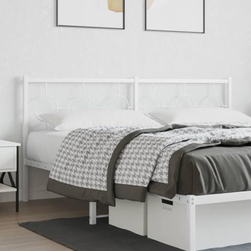 Homgoday Stahlbettkopfteil Weiß 187x3x91cm für 180cm Matratze - Lesen & Fernsehen Model376311