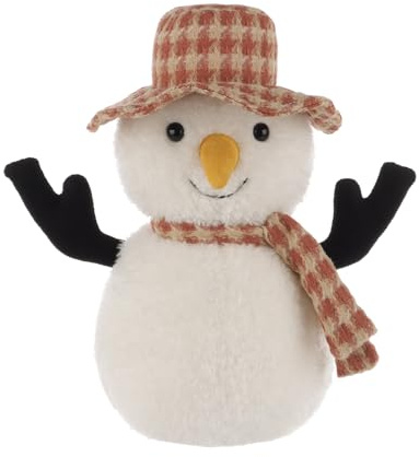Apricot Lamb Schneemann Plüschtiere für Kinder, weiche niedliche Kuscheltier für Baby Mädchen und Jungen, Flauschige Weihnachten Schneemann Weiß 23 cm