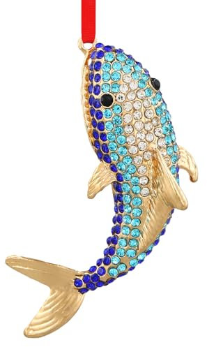 SICOHOME Wal-Ornamente für Weihnachtsbaum – Küstenmeer, Ozean, Hawaii, Strand-Thema, Weihnachtsschmuck zum Aufhängen, mit Strasssteinen für Weihnachtsbaum, Geschenke für Ozeanliebhaber und nautische